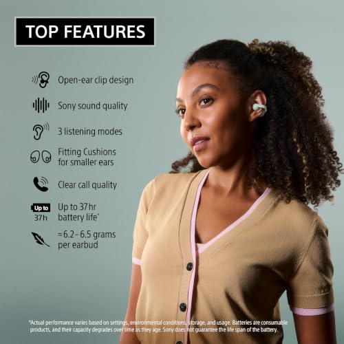 Sony LinkBuds Clip Open-Ear Truly Wireless Earbuds Clip-On Design, Greige - color: Greige