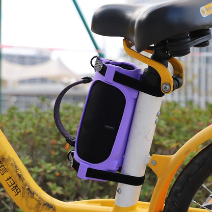 Silicone Case Cover for JBL Charge 6 Portable Bluetooth Speaker, Soft Protective Sleeve Travel Carrying Protective Cover Speaker Silicone Case with Shoulder Strap and Bike Strap (Purple) - color: Purple