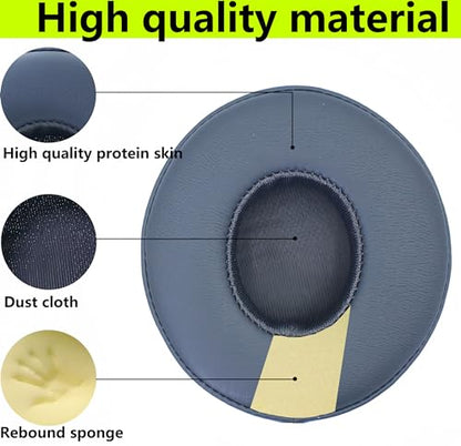 Replacement Ear Pads Compatible with Beats Solo 3.0 Wireless Asphalt Grey | for Beats Solo2 wired headphones Memory Foam/Protein Leather Earpads Earmuffs(Not for Studio headphones) - color: Asphalt Grey