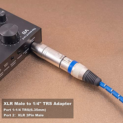 Smithok 2 Pack 1/4" TRS to XLR Adapter, Balanced Quarter Inch 6.35mm Male to XLR Male Adapters