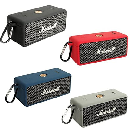 DAYJOY Soft Silicone Protective Bumper Frame Case Cover Compatible with Marshall EMBERTON Portable Bluetooth Speaker, Protective Skin Sleeve with Carabiner (Black) - color: black