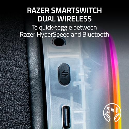 Razer Barracuda X Chroma Wireless Gaming Headset, Phantom White | 2.4GHz Wireless & Bluetooth, Lightweight, RGB, 40mm Drivers, Cardioid Mic, 70 Hr Battery - color: Phantom White