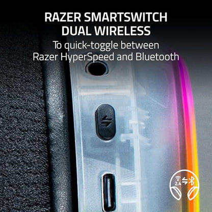 Razer Barracuda X Chroma Wireless Gaming Headset, Phantom White | 2.4GHz Wireless & Bluetooth, Lightweight, RGB, 40mm Drivers, Cardioid Mic, 70 Hr Battery - color: Phantom White