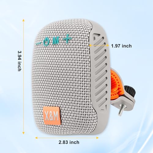 자전거용 휴대용 블루투스, IPX5 방수 무선 여행용 자전거 스피커, 라이딩을 위한 큰 소리가 나는 통합 디자인 자전거 스피커, TWS 미니 야외 스피커 - color: 회색.
