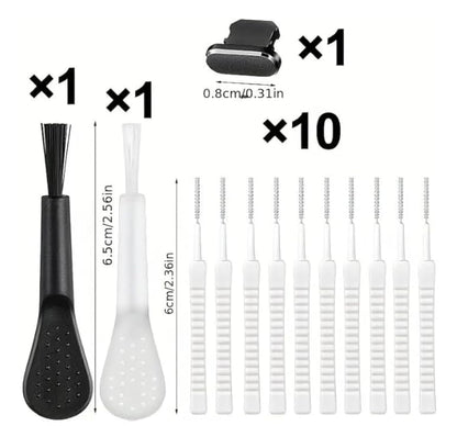 13 PCS Phone Charging Port Cleaner Kit, USB Port & Speaker Dust Removal Tools, Anti-Clog Cleaning Brushes with Dust Plugs for iPhone, Android, Laptop, Earphones, Electronics