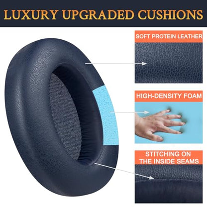 SOULWIT Earpads Cushions Replacement for Sony WH-XB910N Extra Bass Headphones, Ear Pads with Soft Protein Leather, Noise Isolation Foam - Blue - color: Blue