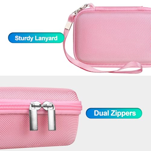 BOVKE Carrying Case Compatible with JBL Go 4 Portable Bluetooth Wireless Speaker, Extra Mesh Pocket for Charging Cables and Accessories, Pink - color: Pink