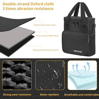 IBVIVIC 3 Slots Wireless Microphone Case with Foam, Mic Carrying Bags | Microphone Carrying Case with Shoulder Strap for Party, Singing (Black) - size: 3 Slots