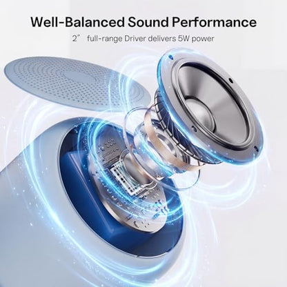 Bobtot Portable Bluetooth Speakers Mini Speaker with Loud Stereo Sound | with Strap Easy to Carry, Wireless IPX5 Waterproof, 20 Hours Playtime, Rechargeable Battery, Built-In Microphone, Blue - color: Blue