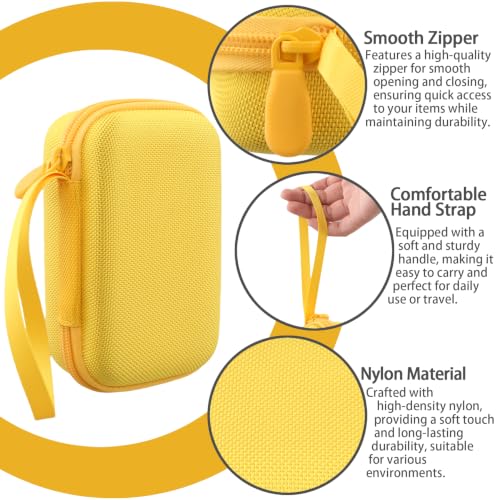 for JBL Go 5/4/3 Ultra Portable Speaker Hard Travel Case, Yellow | Protective Storage Bag with Mesh Pocket & Hand Strap, Shockproof EVA Carrying Box, Soft Lining - color: Yellow Case