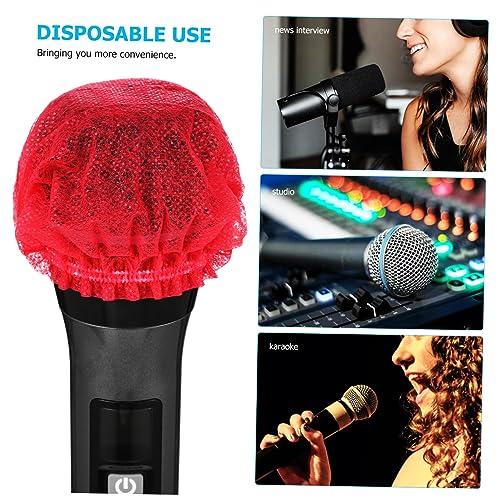 Toyvian 100Pcs Disposable Non Woven Microphone Covers Removable Windscreen for Music Studios and Ktv Breathable Design Microphone Protection Convenient and Sanitary