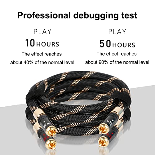 SKW Audiophile Series 1.6ft/0.5m Locking 2RCA Cable, Secure-Fit Connection | Heavy-duty 10mm noise-damping jacket, 24K gold-plated locking plugs, low-loss signal path, high-end turntables and preamps - color: Black-lock, size: 1.6ft (0.5m)