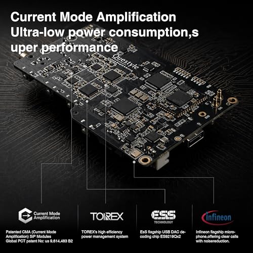 Questyle M18i Max Bluetooth 5.4 Headphone Amplifier Portable USB DAC Amps | 4.4mm Balanced and 3.5mm Dual Outputs Supports PCM 384kHz/DSD256 with LDAC aptX Adaptive Lossless for Smartphones/PC/Laptops