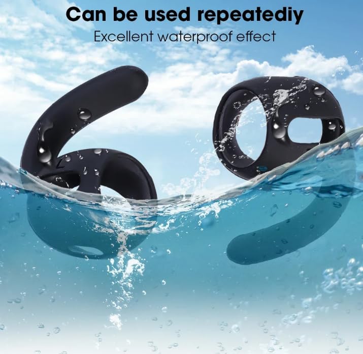 Soft Silicone in-Ear Eartips Earhooks for AirPods 1/2 Generation，Anti-Slip Anti Fall Earphone Skin Case Ear Hook Earpads Ear Tips Protector for AirPods Pro 2 3 4 Accessories (Black, forairpods pro2)