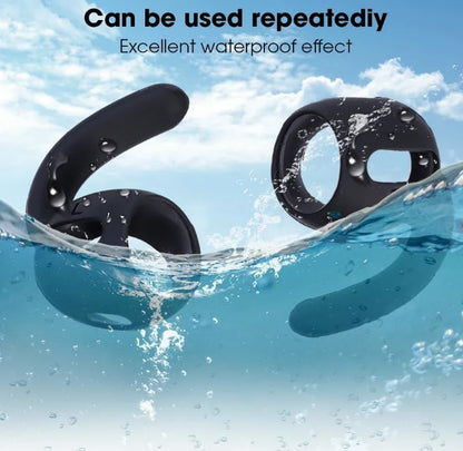 Soft Silicone in-Ear Eartips Earhooks for AirPods 1/2 Generation，Anti-Slip Anti Fall Earphone Skin Case Ear Hook Earpads Ear Tips Protector for AirPods Pro 2 3 4 Accessories (Black, forairpods pro2)