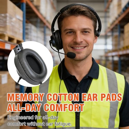 Walkie Talkie Over The Ear Headset Noise Reduction Earmuff Headphone Earpiece Ptt Boom Mic for Baofeng Retevis Sancom Kenwood uv5r uv 5r uv-5r rt21 rt22 2 Pin Radio(Big Earmuff Single Ear)