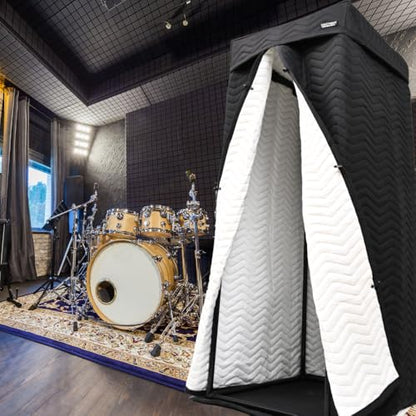 Portable Recording Booth for Home Studio, Vocal Booth for Voiceover | 670+ GSM sound blanket, polyester & non-woven layers, virgin fiberfill, echo reduction for podcast, voice acting & singing