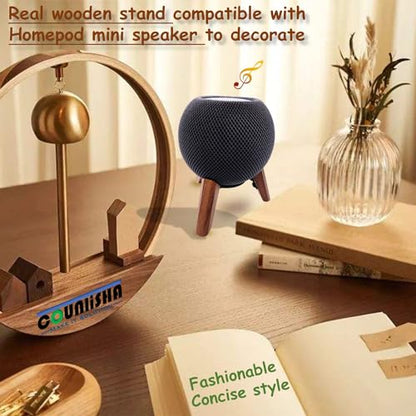 Real Wood Stand for Homepod mini(2020 Released), Wooden Holder Tripod with Metal Frame,Safe Stable Mount with Anti-Slip Silicone pad Protects Home pod mini Speaker Well (Color:Walnut) | Wooden Holder Tripod with Metal Frame,Safe Stable Mount with Anti-Sli
