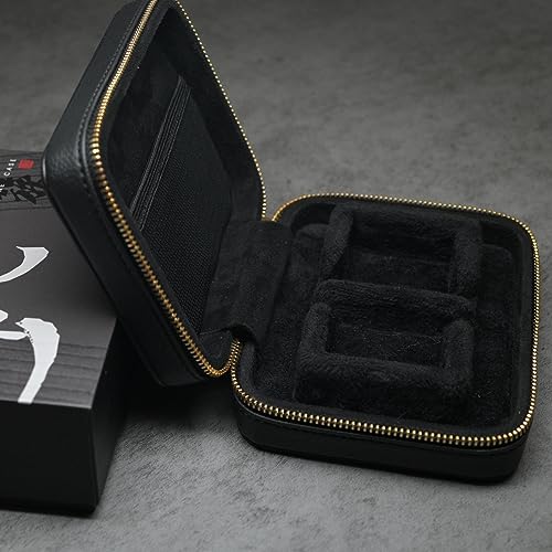 Linsoul TANGZU Leather Earphone Case, Portable Earbuds Carrying Case | Water-Resistant , Dustproof Storage Bag for IEMs, Audio Accessories, Eartips and Cables
