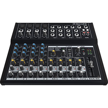 Mackie Mix Series Mix12FX 12-Channel Compact Mixer with Effects, Black - size: Mix12FX