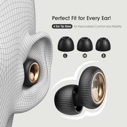 Ear Plugs for Sleeping, 45dB Silicone Ear Plugs for Noise Reduction, Reusable Sleeping Noise Cancelling Earplugs for Snoring, Concert & Shooting Ear Protection with 6 Eartips(Black)