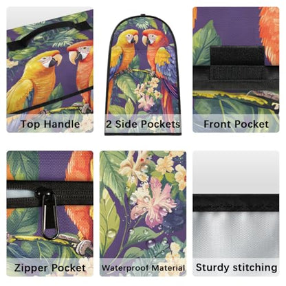 Tropical Tree Flower Parrot Kitchen Aid Mixer Cover - 6-8 Quarts Compatible Stand Mixer Dust Cover - Zipper Pocket Organizer Bag - color: Bird