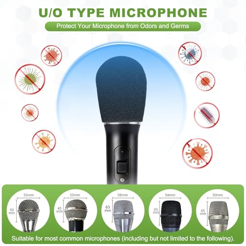 MECCANIXITY 240 Pcs Disposable Microphone Cover Mic Cover (Black) - color: Black