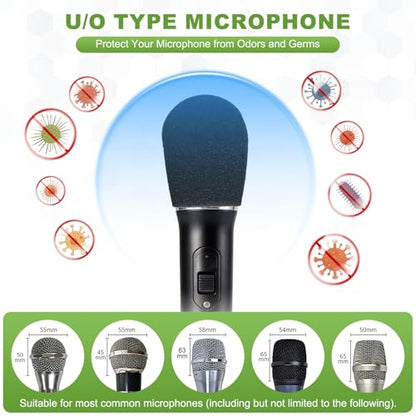 MECCANIXITY 240 Pcs Disposable Microphone Cover Mic Cover (Black) - color: Black