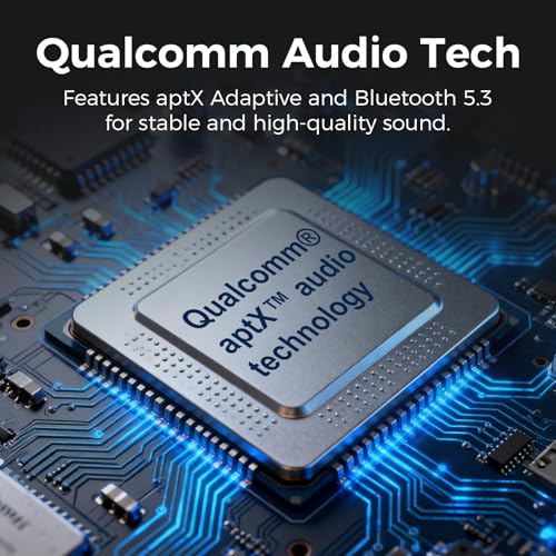 Airplane Bluetooth 5.3 Audio Transmitter with Qualcomm aptX Adaptive, LCD Display, Dual Device Support, 30Hr Battery, 3.5mm AUX for Travel, Flight, Gym