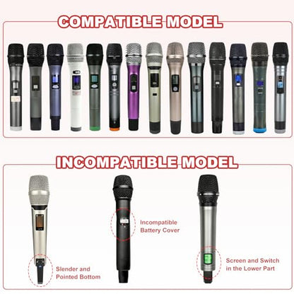 MECCANIXITY Wireless Handheld Microphone Silicone Handle Covers Red - color: Red