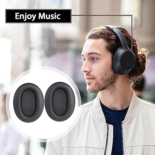 Adhiper Replacement Ear Pads for Sony WH-CH720N, WH-CH710N - Black | Softer Protein Leather & High-Density Memory Foam Earpads for Sony Headphones - color: Black