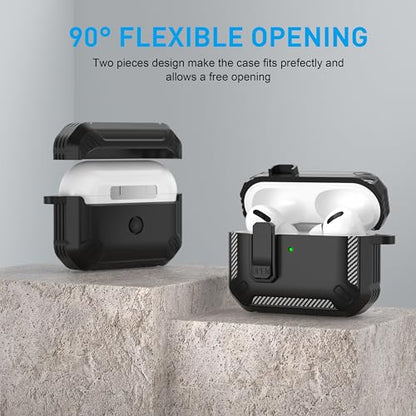 for AirPods Pro 3 Case with Magnetic Lock, Magsafe Compatible, Black - color: Black, size: AirPods Pro 3 Case 2025