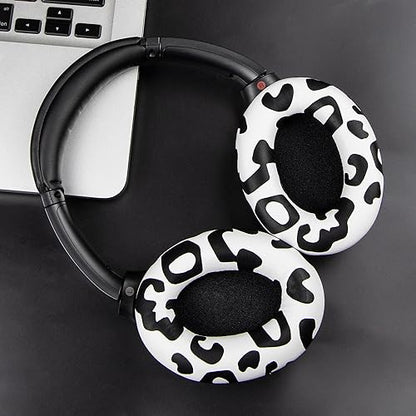 SOULWIT Professional Earpads Cushions Replacement for Sony WH-1000XM3 (WH1000XM3) Over-Ear Headphones, Ear Pads with Softer Protein Leather, Noise Isolation Memory Foam, Added Thickness (Snow Leopard) - color: Snow Leopard