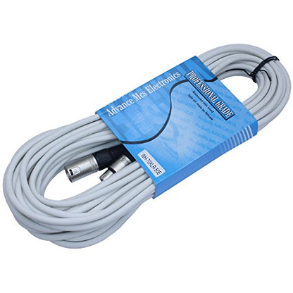 50 Foot Male to Female XLR Microphone Cable (White) - color: White
