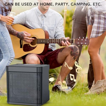 Asixxsix Karaoke Machine, Portable Bluetooth Speaker with 2 Wire Less Microphones, Portable Bluetooth Karaoke Speaker with 2 Wire Less handheled Microphones for Home Party