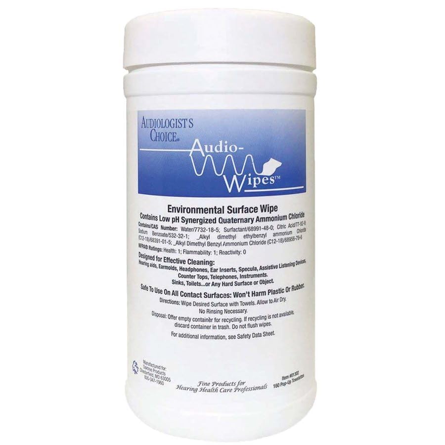 Audio-Wipes Cleaning Wipes, 160 Count, Alcohol-Free, Fast-Drying, Individually Wrapped, for Electronics, Screens, Keyboards, Phones