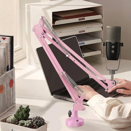 Geekria for Creators Microphone Table Flange Mount Adapter, Metal Table Mount Clamp with Adjustable Interface Aperture Compatible with TONOR T20, Aokeo AK-35, InnoGear Microphone Arm (Pink) - color: Pink