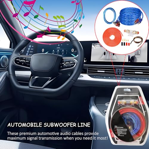 10 Gauge Car Audio Cable Amp Wiring Kit,1500 Watt 2 Channel RCA Stereo Subwoofer Installation Modification Wiring Harness with Fuse for Car Truck Motorcycle Audio Install