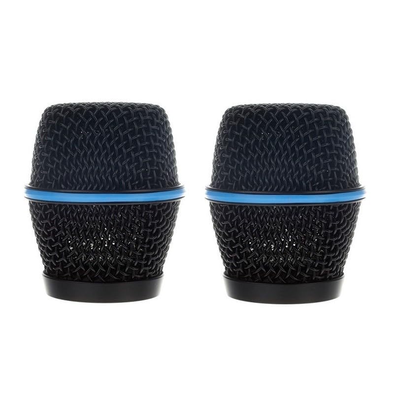 Generic 2 Pack Black Beta87A Windscreen Heads, Microphone Ball Head Mesh Grill Metal Windscreen with Black Interior Foam Filter, Vocal Microphone Replacement Grille for Wireless Mic Beta87 Beta87A