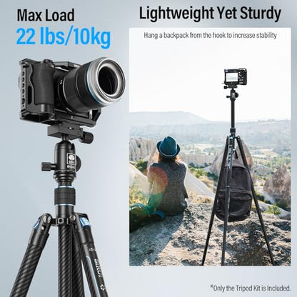 SIRUI 60" Carbon Fiber Tripod for Camera with 360° Panoramic Ball Head, Arca QR Plate, Compact Lightweight 2.1lbs Travel Tripod for DSLR Video Camcorder, Max Load 10kg, Traveler X-III - size: 60" Ball Head Tripod
