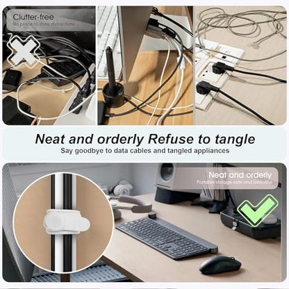 Smart Cable Management Clips – Durable Silicone Wire Organizer with Heavy-Duty Adhesive Grip – Keeps Charging Cables, USB Cords & Earphones Neatly Organized for Home, Office, Desk & Car