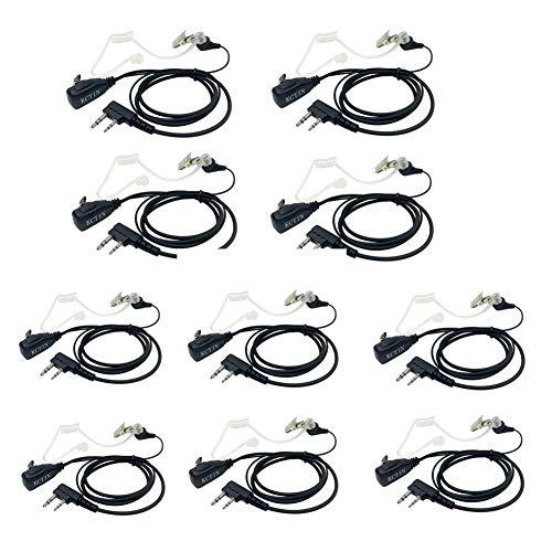 Walkie Talkie Headsets with Mic 2 Pins for Baofeng UV-5R BF-F8HP BF-888S Retevis H-777 Arcshell (10 Packs) - color: 10pcs
