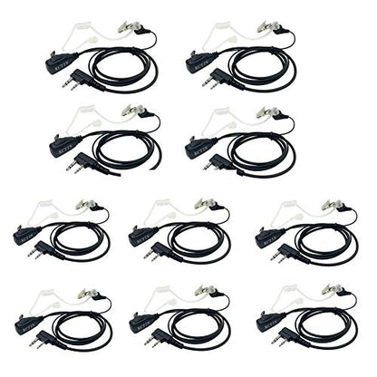 Walkie Talkie Headsets with Mic 2 Pins for Baofeng UV-5R BF-F8HP BF-888S Retevis H-777 Arcshell (10 Packs) - color: 10pcs