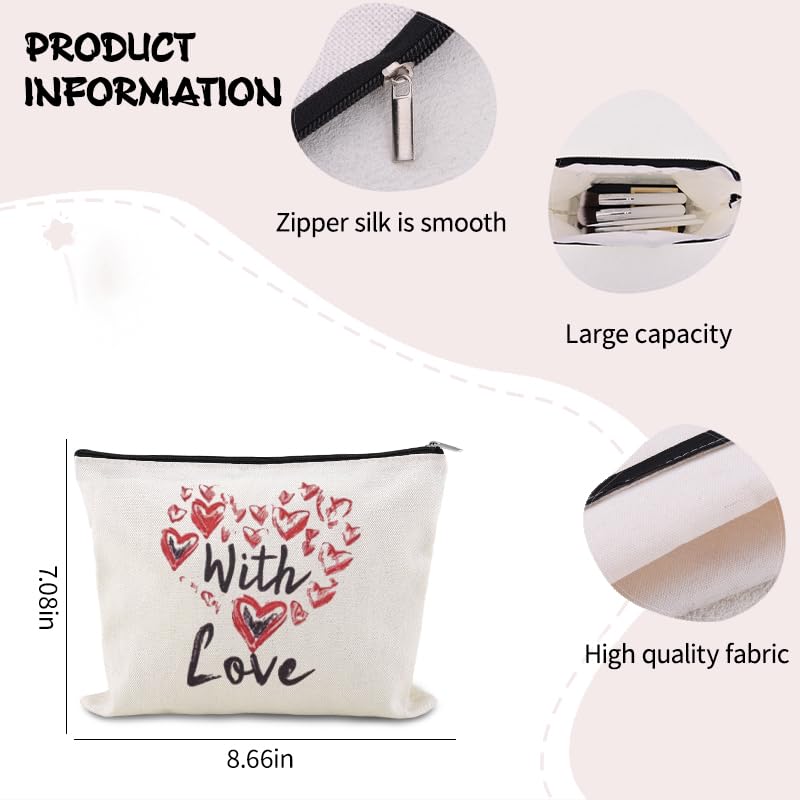 Valentines Day Makeup Cosmetic Bag Heart Toiletry Bag Pouch Engagement Anniversary Wedding Gifts Bags for Womens Wife Girlfriend Fiancee Love You Gift Gf Proposal Gifts Travel Make Up Bags Organizer - color: Heart Toiletry Bag Pouch