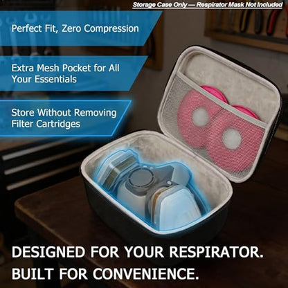 Hard EVA Protective Carrying Case Compatible with 3M 6200 Half Face Mask | Extra Deep 8.3" x 6.3" x 4.7" , Compatible with 3M 6200, 6300, 6500, 7502 Half Face Respirator Mask, Storage Box for Cameras