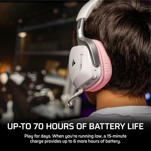 Corsair Void v2 Wireless Bluetooth PC PS5 Switch Gaming Headset – Pink - color: Pink