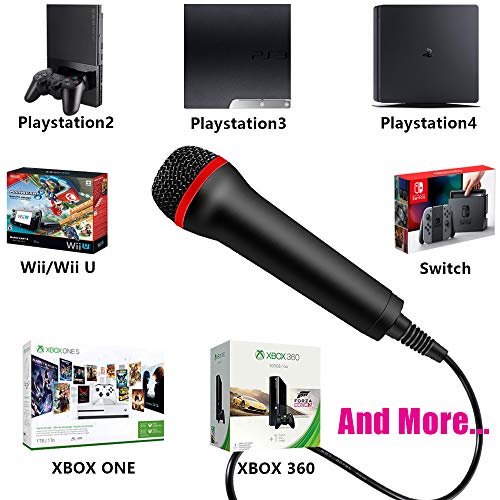4M 13FT Wired USB Microphone for Rock Band, Guitar Hero, Let's Sing - Compatible with Sony PS2, PS3, PS4, PS5, Nintendo Switch, Wii, Wii U, Microsoft Xbox 360, Xbox One and PC