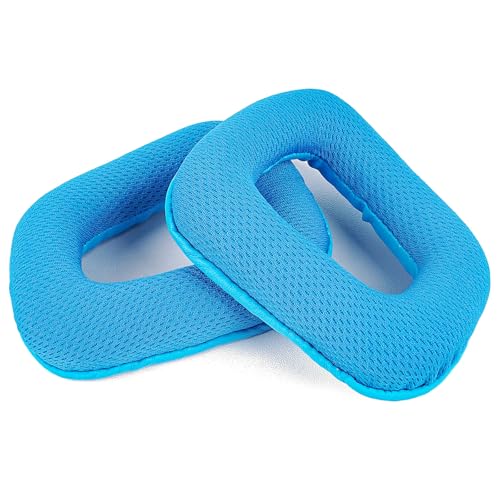 Linkidea Replacement Ear Pads for Logitech G430, G930, G35, F450, G432, G332 Headphones, Ear Covers (Mesh Fabric/Blue)