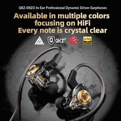 Piluyaa Wired Gaming Headphones IEM Earphones with 1DD，QKZ ENZO in Ear Monitor, HiFi Earbuds, Bass Sound with New 11mm Dynamic Driver for Video Music Gaming (Colorful) - color: PURPLE
