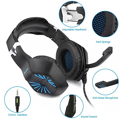 PECHAM 3.5MM Gaming Headset with Mic for Xbox One, PS4, PC,Smart Phone, Laptops, Computer-Noise Reduction Game Earphone - Surround Sound